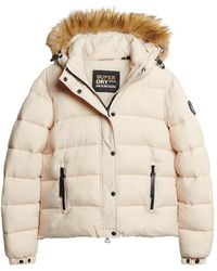 Superdry - FAUX FUR SHORT HOOD PUFFER - Lyst