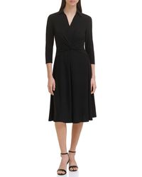 Tommy Hilfiger - Jersey Fit And Flare Midi Dress - Lyst