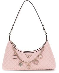 Guess - Everlee Top Zip Shoulder Bag Rose Water - Lyst
