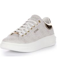 Guess - Fl7vibfal12 Womens Fashion Trainers In Ivory - 5 Uk - Lyst