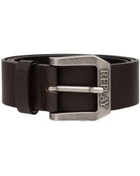 Replay - Ceinture en cuir pour homme Noir Marron 128 100 - Lyst