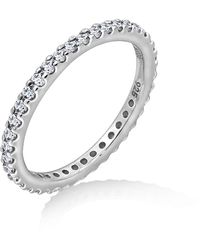 Amazon Essentials - Amazon Collection Sterling Silver Ring Platinum Plated Or Gold Plated With Round Zirconia Size 8 - Lyst