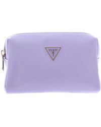 Guess - Top Zip Beauty Bag Lavender - Lyst