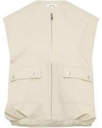 S.oliver - Twill-Weste im Relaxed Fit mit Raffungs-Details beige 46 - Lyst