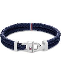 Tommy Hilfiger - Jewelry Bracelet pour avec Cuir Bleu et Fermeture en Acier Inoxydable - 2790362 - Lyst
