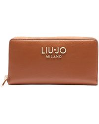 Liu Jo - Portafoglio Caliwen con zip e logo centrale Marrone Marrone Deer X0282 - Lyst