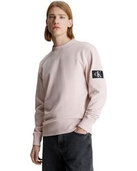Calvin Klein - Sweatshirt Badge Crew Neck ohne Kapuze - Lyst
