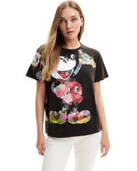 Desigual - Arty Mickey Mouse T-shirt Black - Lyst