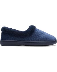 Clarks - Twyla Star Textile Slippers In Navy Wide Fit Size 7 - Lyst