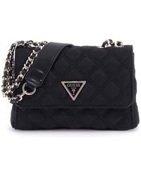 Guess - Giully Mini 2 Compartiment Flap Bag Black - Lyst