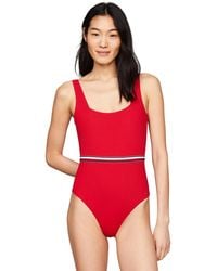 Tommy Hilfiger - Square Neck One Piece Uw0uw05295 Regular - Lyst