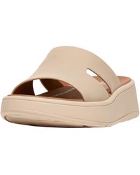 Fitflop - F-mode H-bar S Slides Stone Beige - Lyst