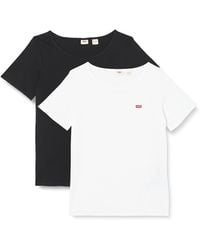 Levi's - Plus Size 2-pack Tee T-shirt White + / Mineral Black - Lyst