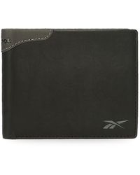 Reebok - Club Wallet With Purse Black 12.5 X 9.5 X 1 Cm Leather - Lyst