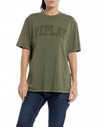 Replay - T-Shirt Kurzarm Baumwolle Logo - Lyst
