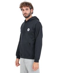 Converse - Felpa con Cappuccio Nera da Uomo rifinita da Chuck Taylor Patch L - Lyst