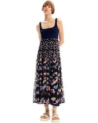 Desigual - Combination Floral Midi Dress - Lyst