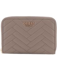 Guess - Anning SLG Medium Zip Around Wallet Dark Taupe - Lyst