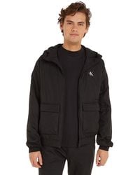 Calvin Klein - Padded Hooded Harrington Jacket For Transition Weather - Lyst