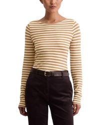 Marc O' Polo - Marc OߴPolo Langarmshirt aus Bio-Baumwolle mit U-Boot-Ausschnitt - Lyst