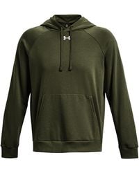 Under Armour - Rival Fleece Herenhoodie Marine Od Groente Wit - Lyst