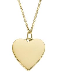 Fossil - Drew Gold-tone Stainless Steel Pendant Necklace - Lyst