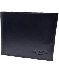 Ted Baker - Halfan S Wallet Colour Internal Bifold Wallet In Navy Leather Boxed - Lyst