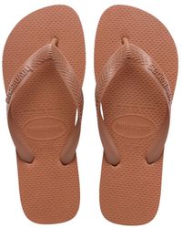 Havaianas - Flip Flops Top Senses Dark Brown Rubber Slippers Sea Pool Size System Footwear Eu Adult Size Range Medium - Lyst