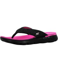 Skechers - On The Go 400 Vivacity Thong Sandal Black/Hot Pink 10 - Lyst