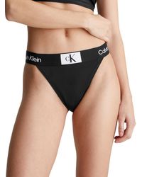 Calvin Klein - Bikini Bottoms Cheeky High Rise With Logo Band - Lyst