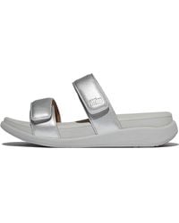 Fitflop - F-mode Go Adjustable Flatform Two-bar Slides Wedge Sandal - Lyst