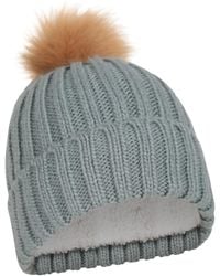 Mountain Warehouse - Geneva Fur Lined Womens Fluff Beanie - Lightweight, Compact, Easy To Pack, Soft Fleece Lining & Fluffy Pom - Lyst