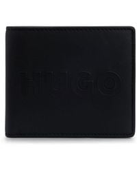 HUGO - Leather Billfold Wallet With Raised Logo And Coin Pocket - Lyst