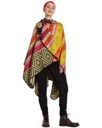 Desigual Square Poncho, - Multicolour