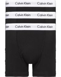 Calvin Klein - Low Rise - Trunks 3 Pack - Signature Waistband Elastic - Black/white Waist - Size - Lyst