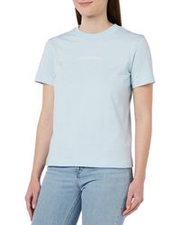Calvin Klein - Institutional Straight Tee S/s Knit Tops Blue - Lyst