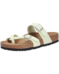 Birkenstock - Mayari Leather Ladies Faded Lime Nubuck Arch Support Buckle Sandals - Lyst