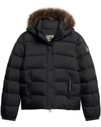 Superdry - Fausse Fourrure-Short Hood Puffer Veste - Lyst