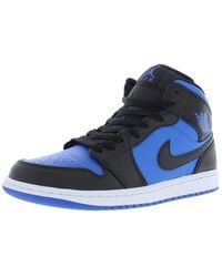 Nike - Jordan Air 1 Mid Black/royal Blue-black-white - Lyst