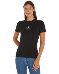 Calvin Klein - T-Shirt Kurzarm Monologo Slim Fit Rundhalsausschnitt - Lyst
