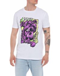 Replay - T-Shirt Uomo ica Corta con Stampa - Lyst