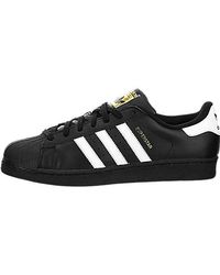 adidas superstar trainers black and white