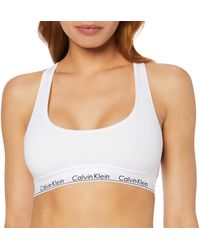 Calvin Klein - Modern Cotton - 53% Cotton 35% Modal 12% Elastane - White - Cotton Modal Blend - Racerback Styling - Lyst