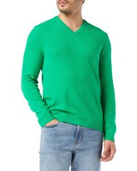 Benetton T-Shirt mit V-Ausschnitt M/L 1002u4407 Pullover - Grün