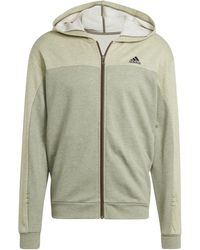 adidas - Mélange Full-zip Hooded Track Top - Lyst