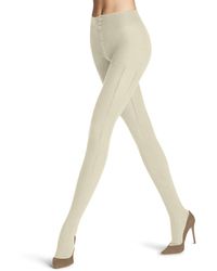 FALKE - Needlepoint W TI Baumwolle Wolle einfarbig 1 Stück Strumpfhose - Lyst