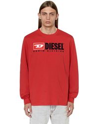 DIESEL - Long-sleeve T-shirt With Fleece Logo - Lyst