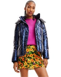 Desigual - Woven Padded Short Overcoat - Lyst