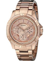 Guess - U0235l3 Dynamic Feminine Rose Gold-tone Stainless Steel Watch - Lyst