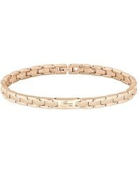 Lacoste - Pulsera de Eslabones para Mujer Colección METROPOLE en Oro Rosa con Petit Piqué Grabado - 2040467 - Lyst